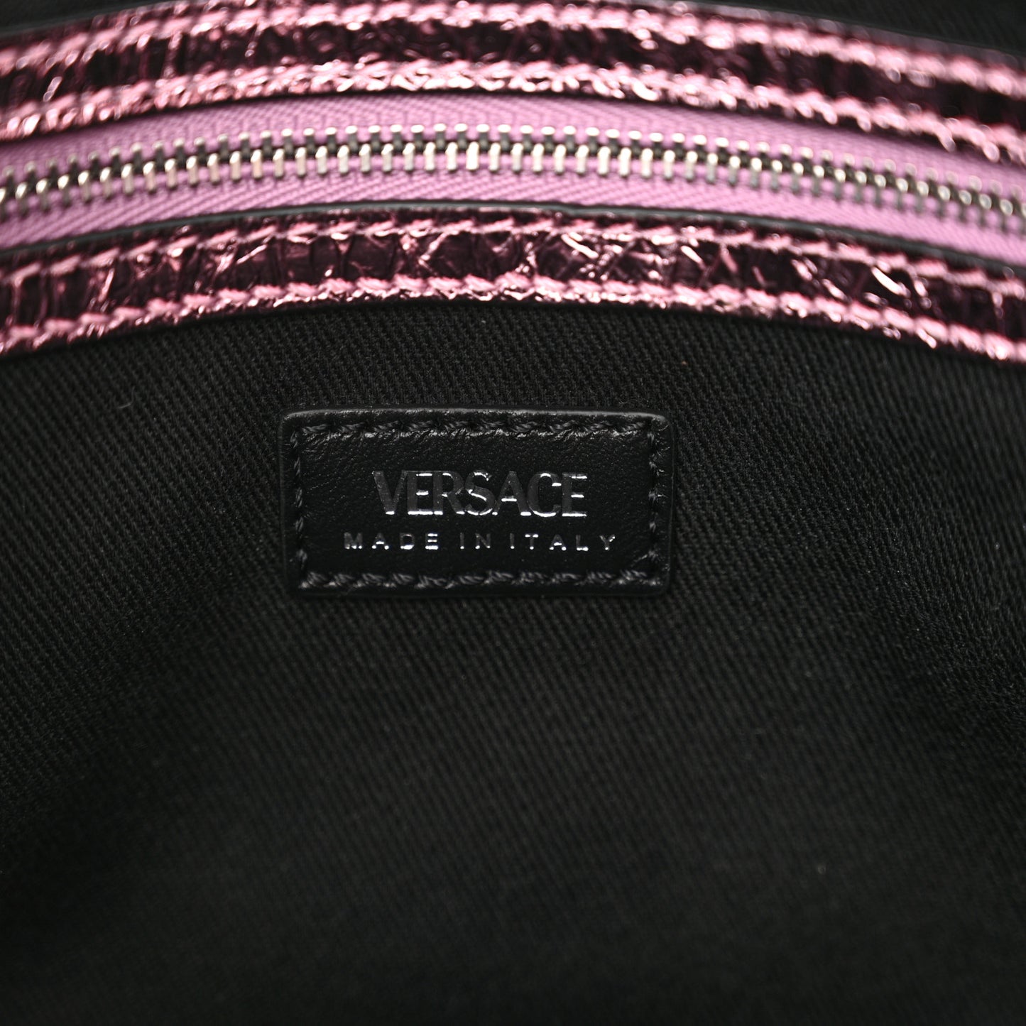 Metallic Calfskin Small Repeat Zip Hobo Pink