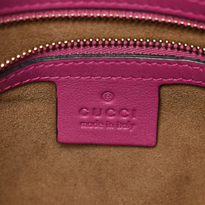 Gucci GG Supreme Monogram Moon Calfskin Small Boston Beige Ebony Hibiscus Red New Rosette 6 of 11