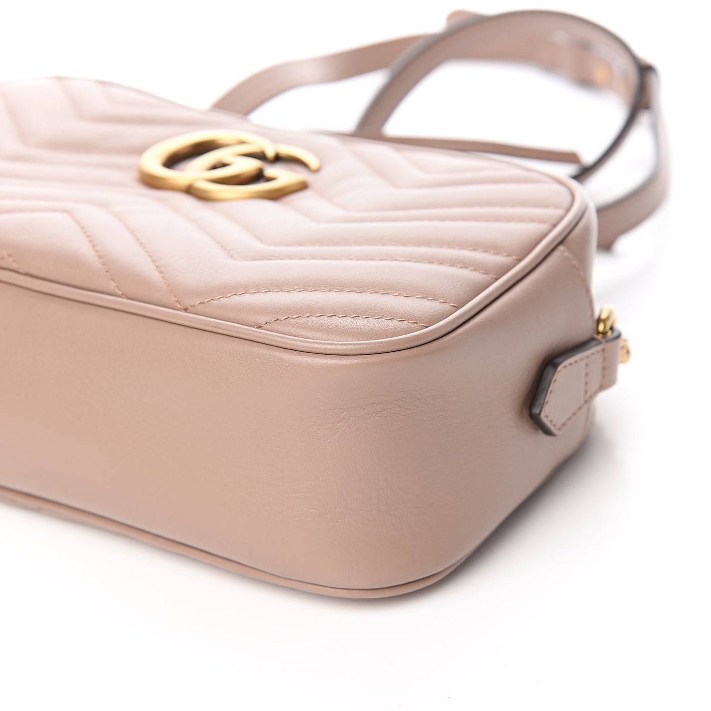 Calfskin Matelasse Small GG Marmont Chain Shoulder Bag Porcelain Rose