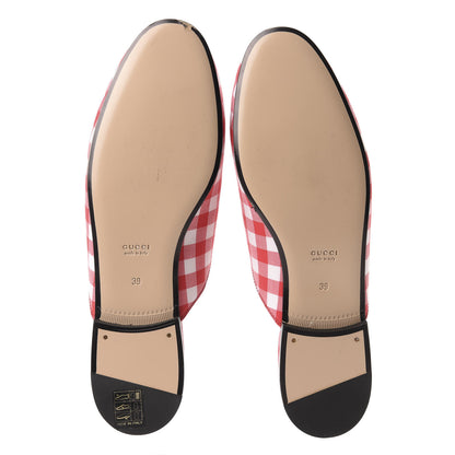 Gucci Cotton Gingham Womens Princetown Slippers 39 White Red 10 of 13