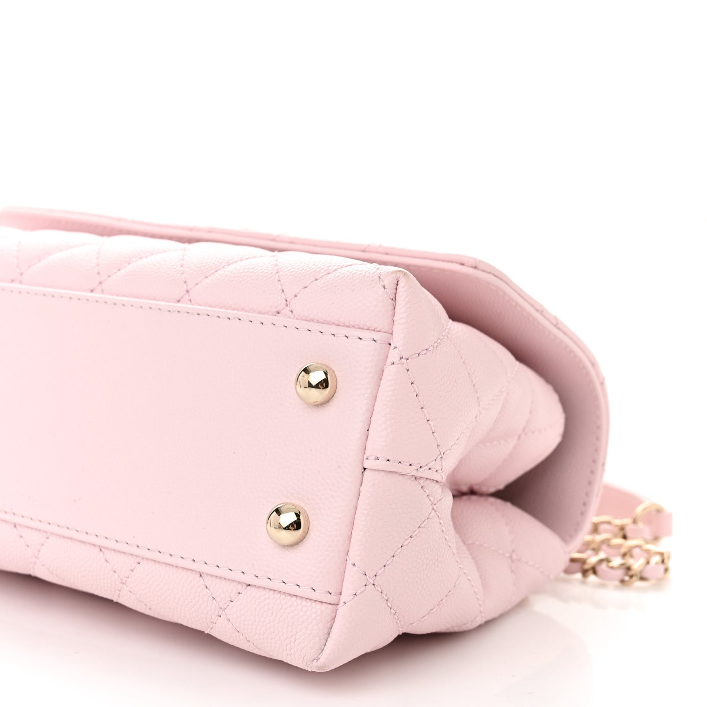 Caviar Quilted Mini Coco Handle Flap Light Pink