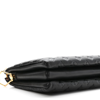 Louis Vuitton Lambskin Embossed Monogram Coussin PM Black 8 of 9