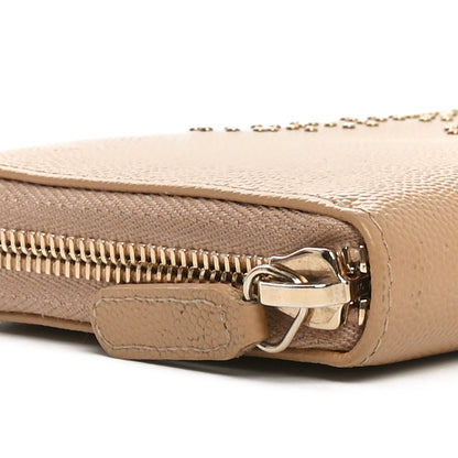 Chanel Caviar Studded Deauville Large Zip Around Wallet Beige 10 of 12