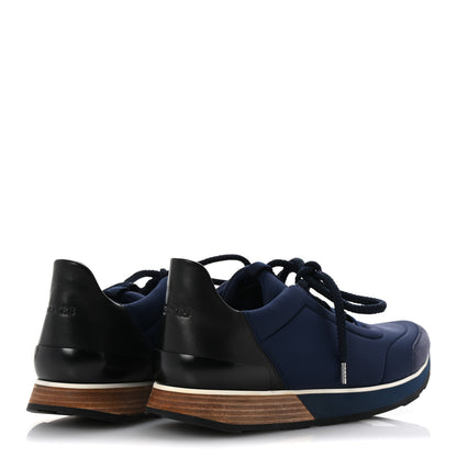 Hermes Technical Canvas Mens Miles Sneakers 40 Marine Black 5 of 11
