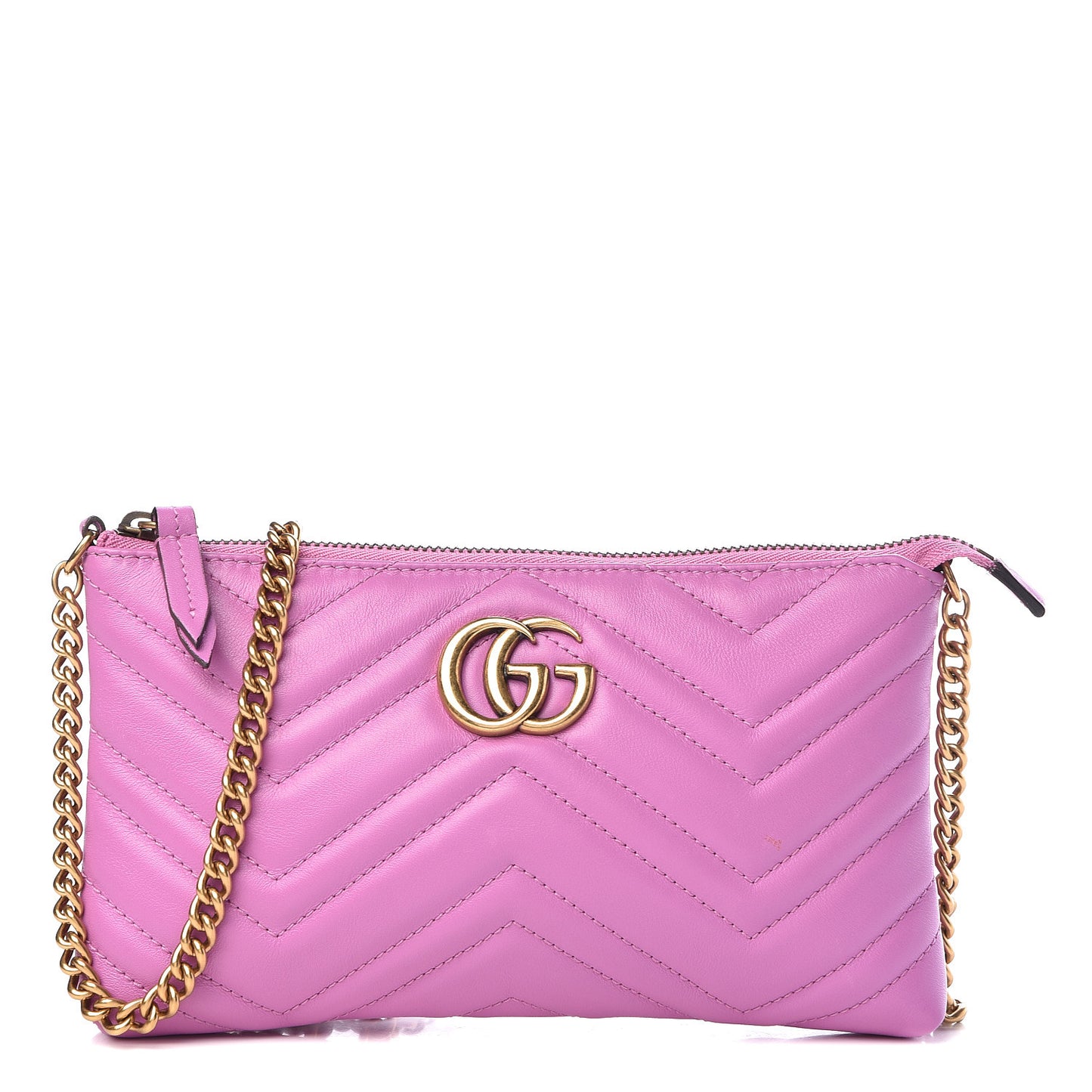 Calfskin Matelasse Mini GG Marmont Chain Bag Candy Mousse