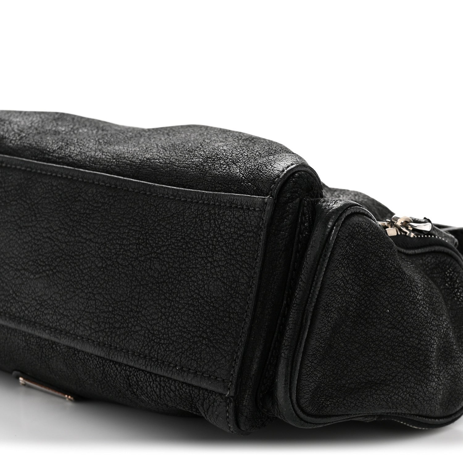 Prada Cervo Antik Easy A Foldover Pushlock Flap Shoulder Bag Black 10 of 15