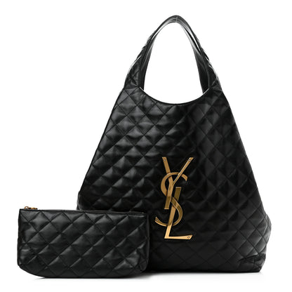 Saint Laurent Lambskin Quilted Maxi Icare Shopping Tote Black 1 of 11