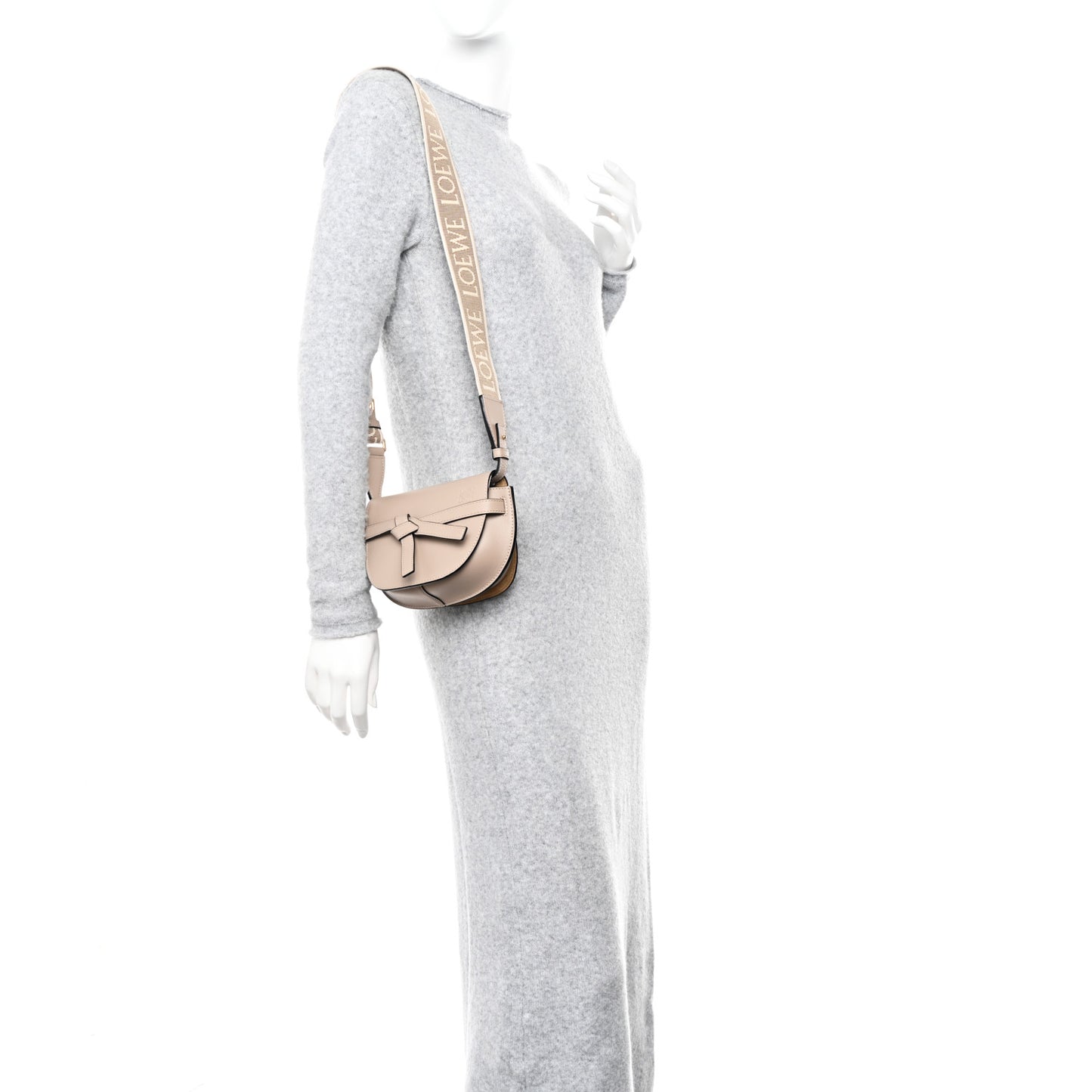 Calfskin Jacquard Mini Gate Dual Bag Sand