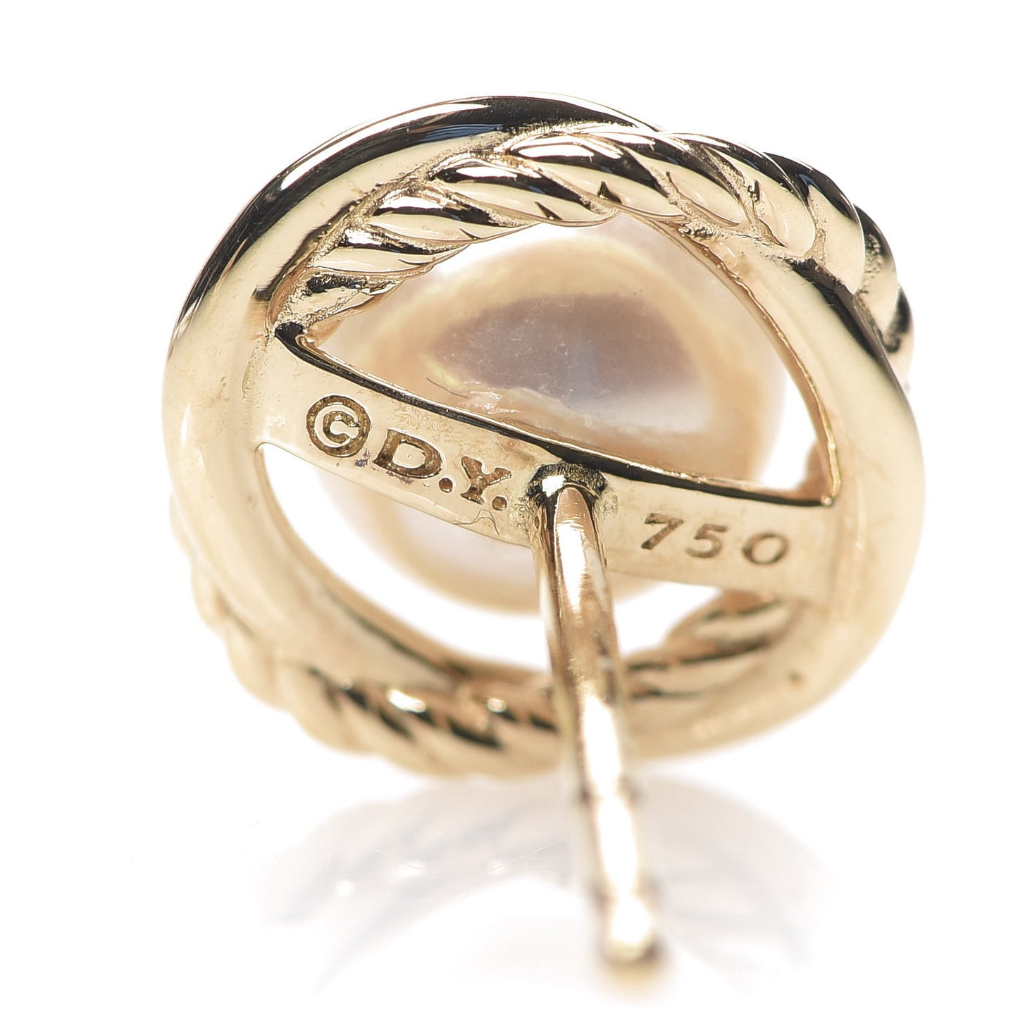 18K Yellow Gold Freshwater Pearl 6mm Infinity Earrings