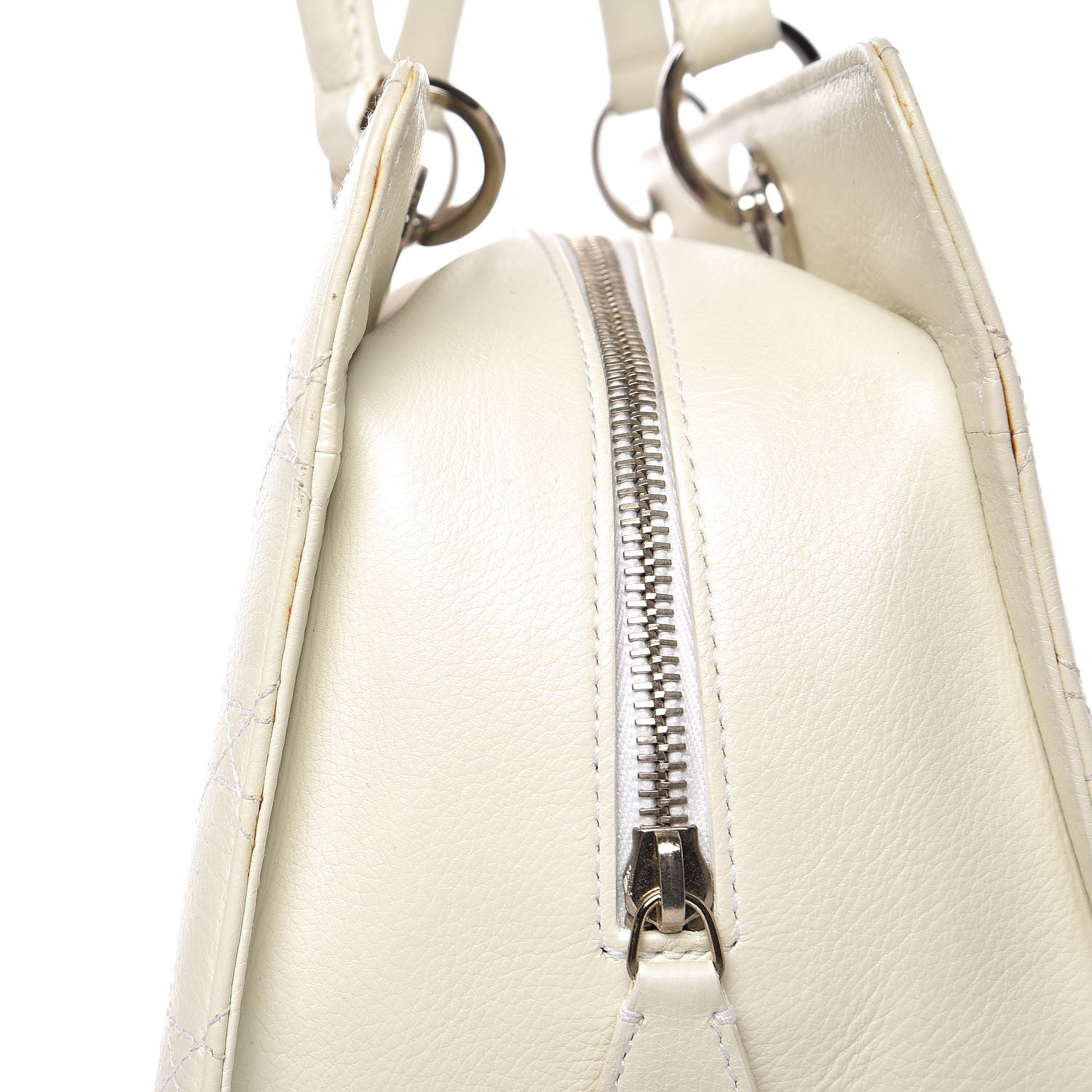 Christian Dior Calfskin Cannage Stitched Large East West Lady Dior White 14 of 29