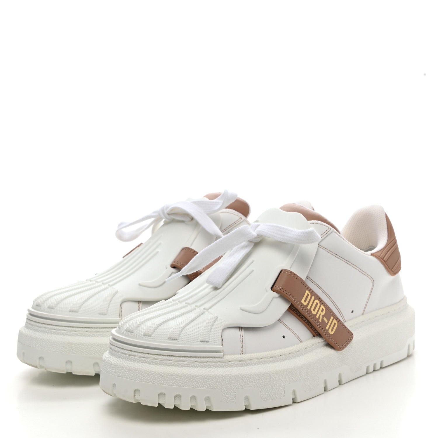 Christian Dior Calfskin Bi-Color Dior-ID Platform Sneakers 39.5 White Nude 3 of 9