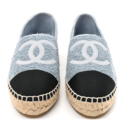 Chanel Fabric Grosgrain CC Espadrille 41 Blue Light Gray Black 3 of 11