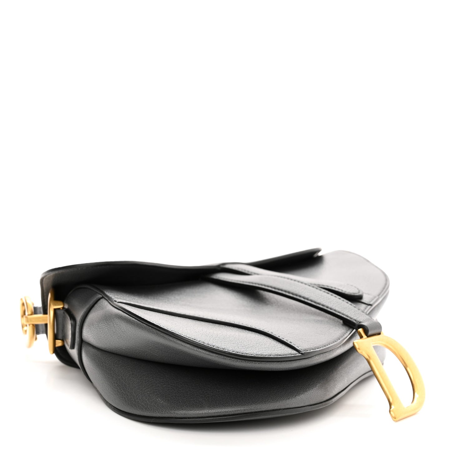 Shiny Goatskin Saddle Bag Grey