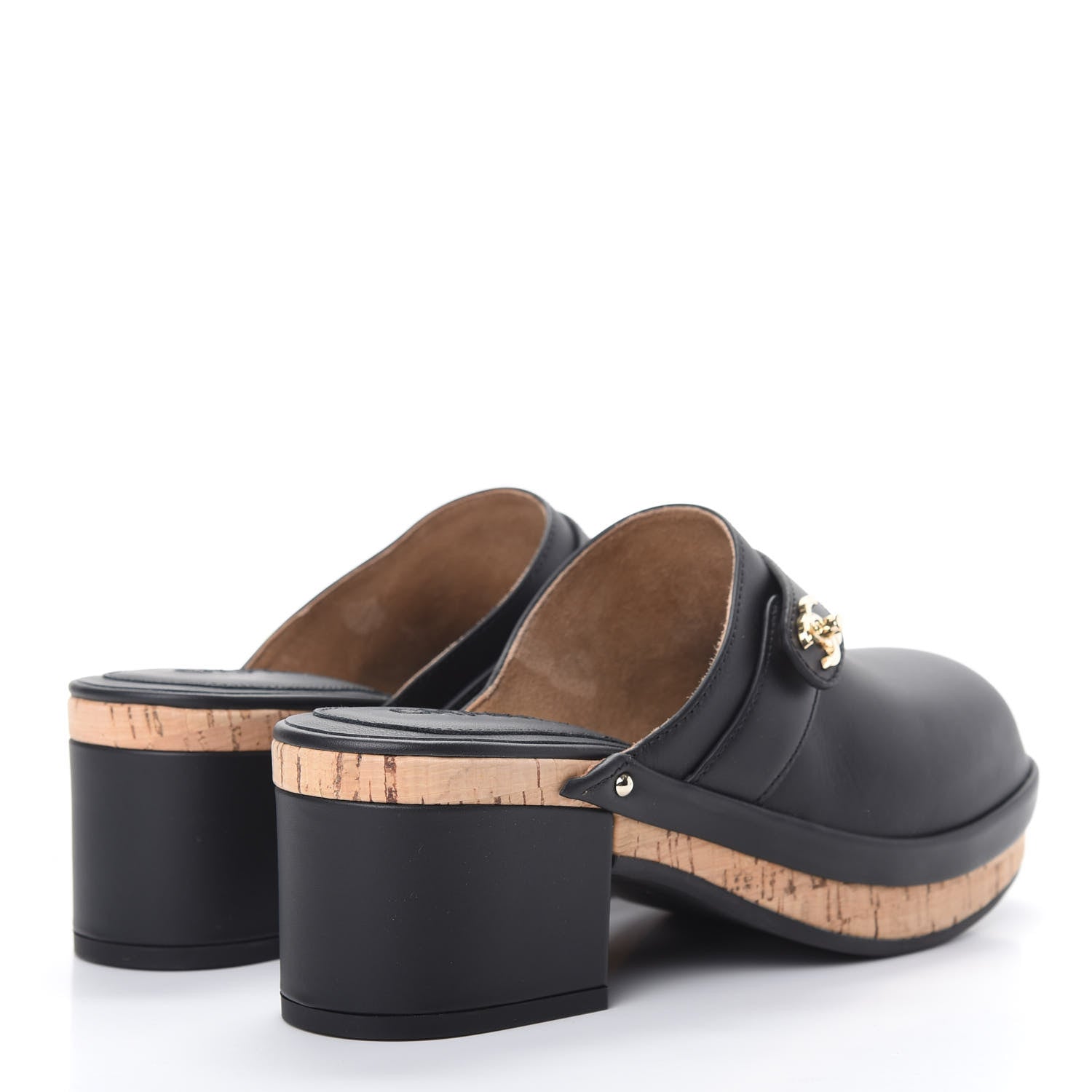 Chanel Calfskin CC Turn Lock Clogs 37 Black 4 of 9