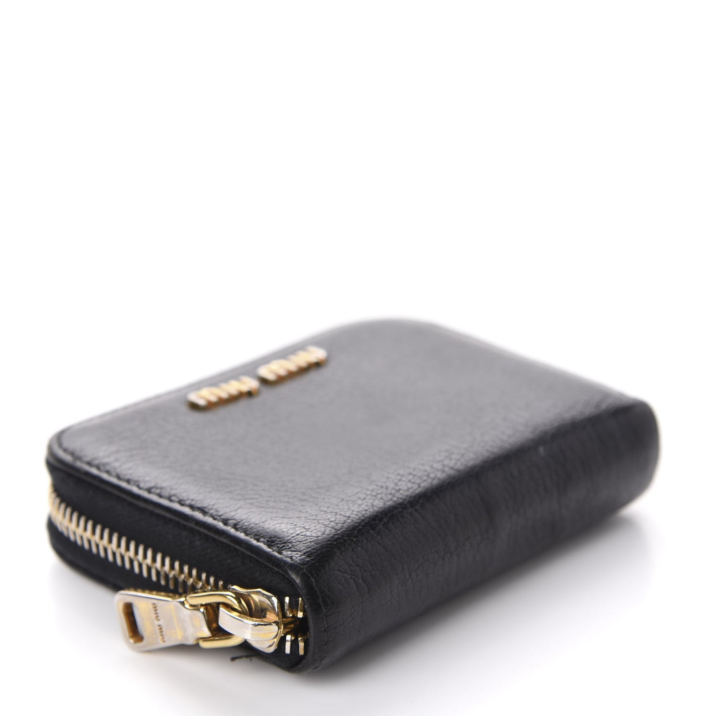 Goatskin Madras Zip Around Coin Purse Black