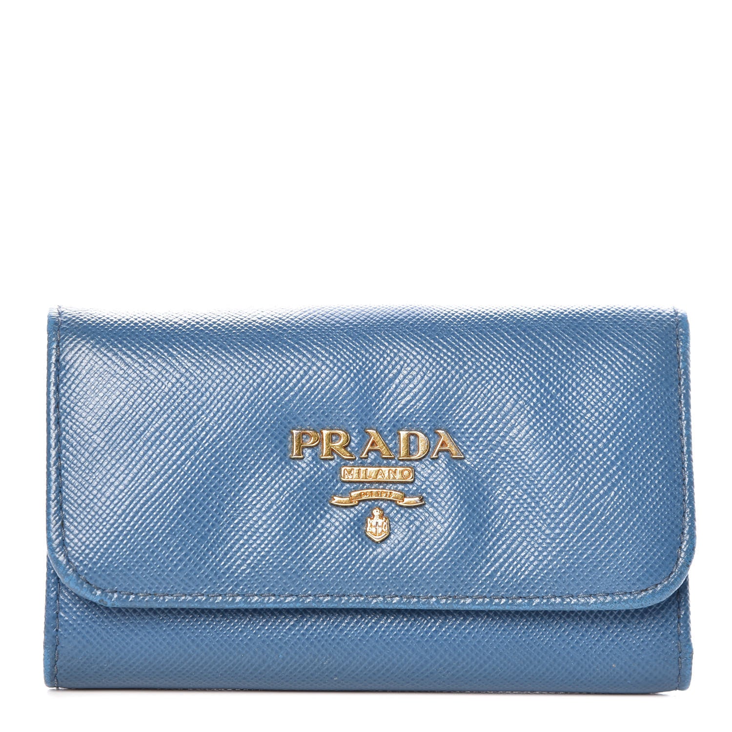 Prada Saffiano Metal 6 Key Holder Cobalto 1 of 9