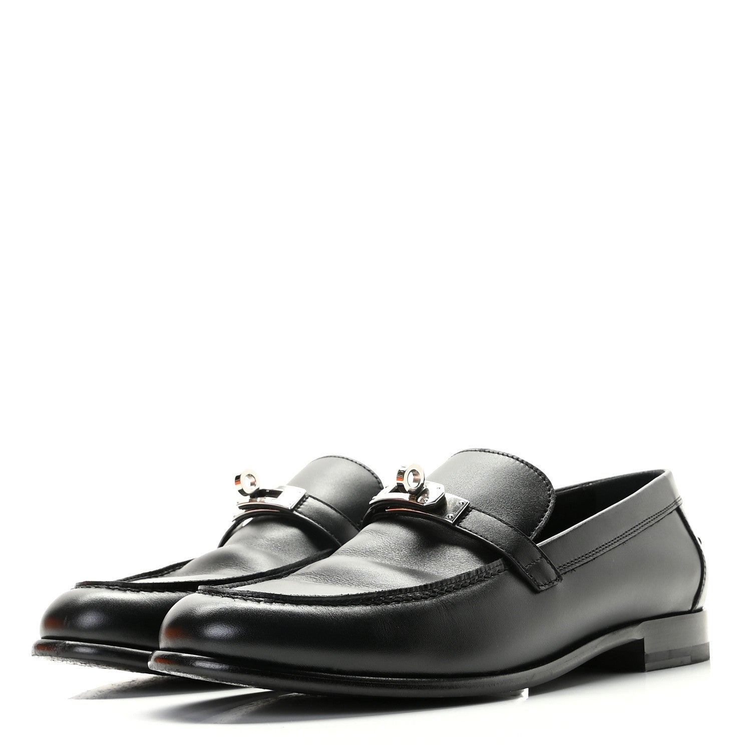 Hermes Calfskin Destin Loafers 40 Black 3 of 15