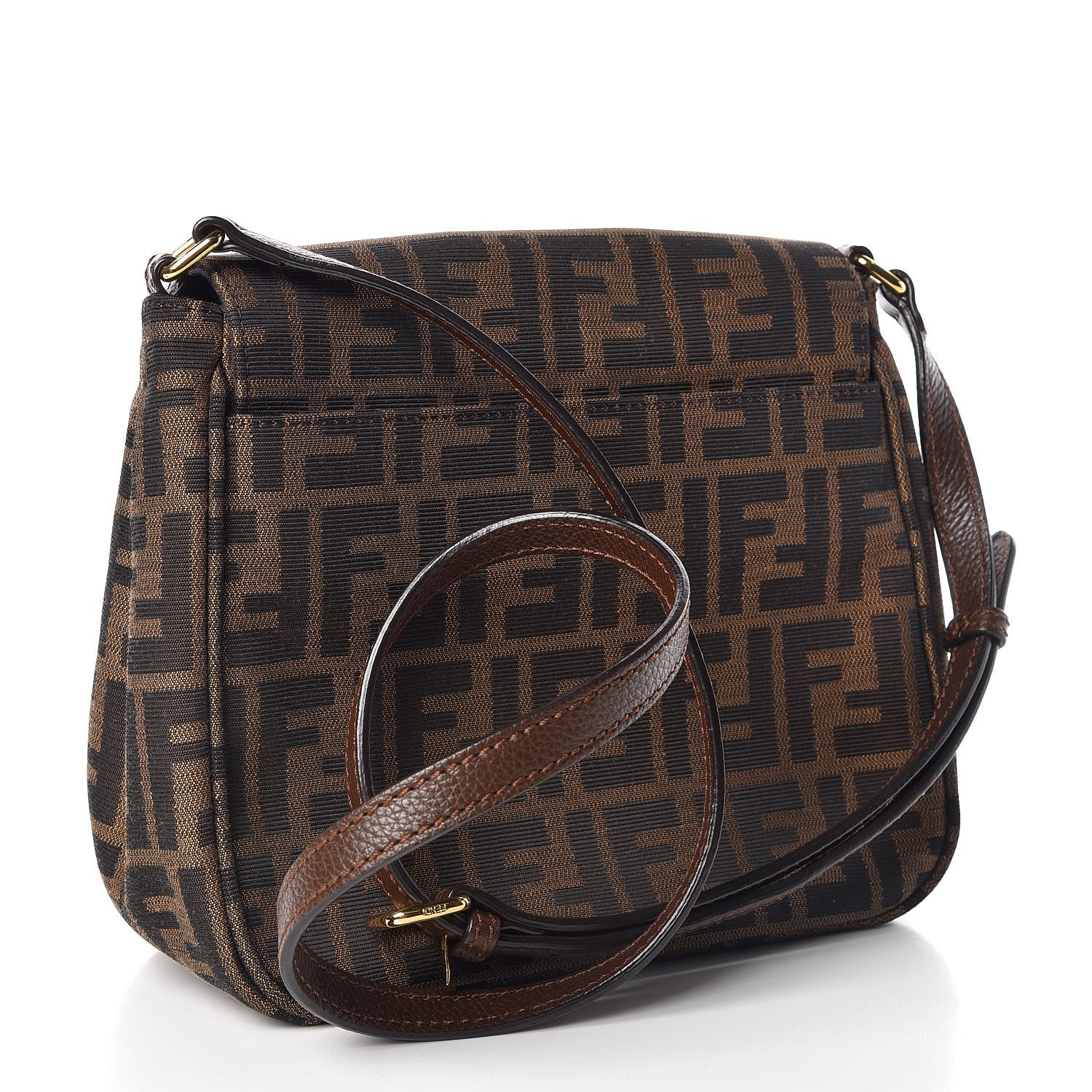 Fendi Zucca Vitello Artic Small Messenger Bag Tobacco Castagna 3 of 9