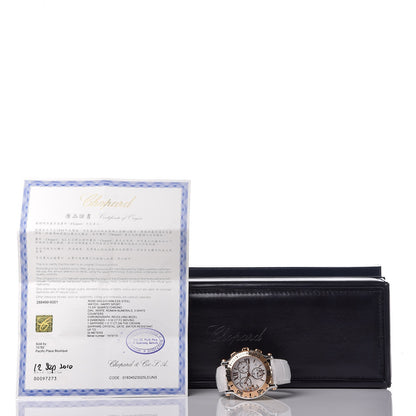 Chopard Stainless Steel 18K Rose Gold Alligator 5 Diamond 42mm Happy Sport Chronograph Quartz Watch 11 of 11