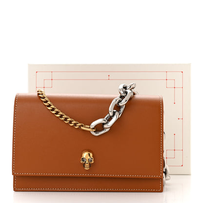 Alexander McQueen Calfskin Mini Skull Chain Crossbody Bag Caramel Tan 11 of 11