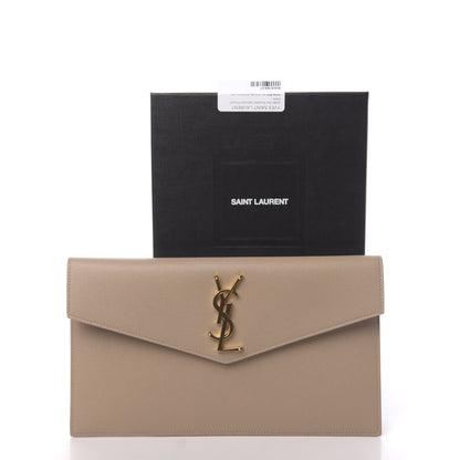 Saint Laurent Grain De Poudre Uptown Pouch Dark Beige 7 of 7
