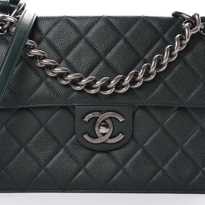 Chanel Caviar Quilted Large Retro Class Flap Dark Green 7 of 9
