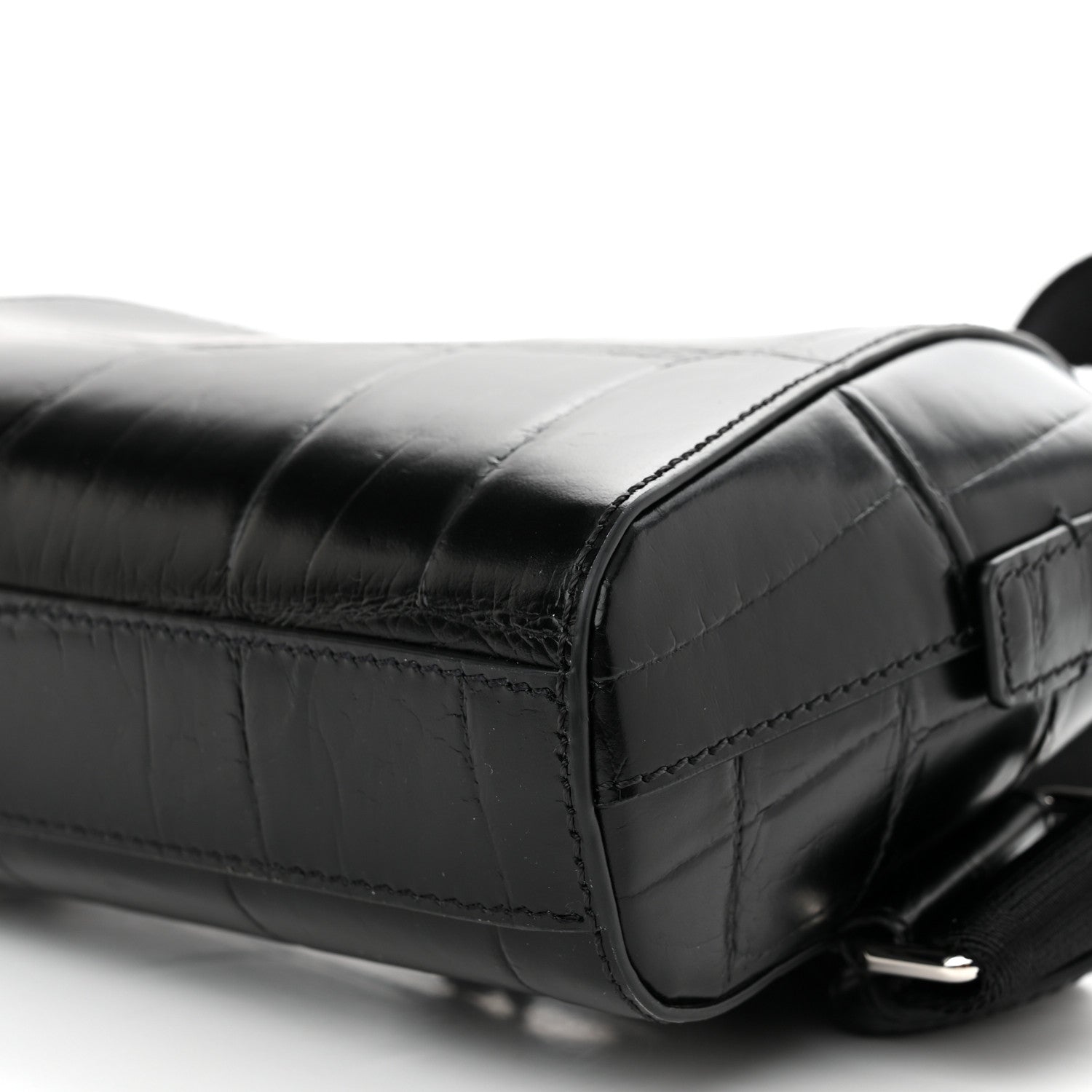 Givenchy Calfskin Crocodile Embossed Antigona U Crossbody Bag Black 9 of 9