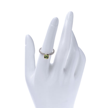 David Yurman Sterling Silver 18K Yellow Gold Peridot Noblesse Ring 54 7 2 of 6