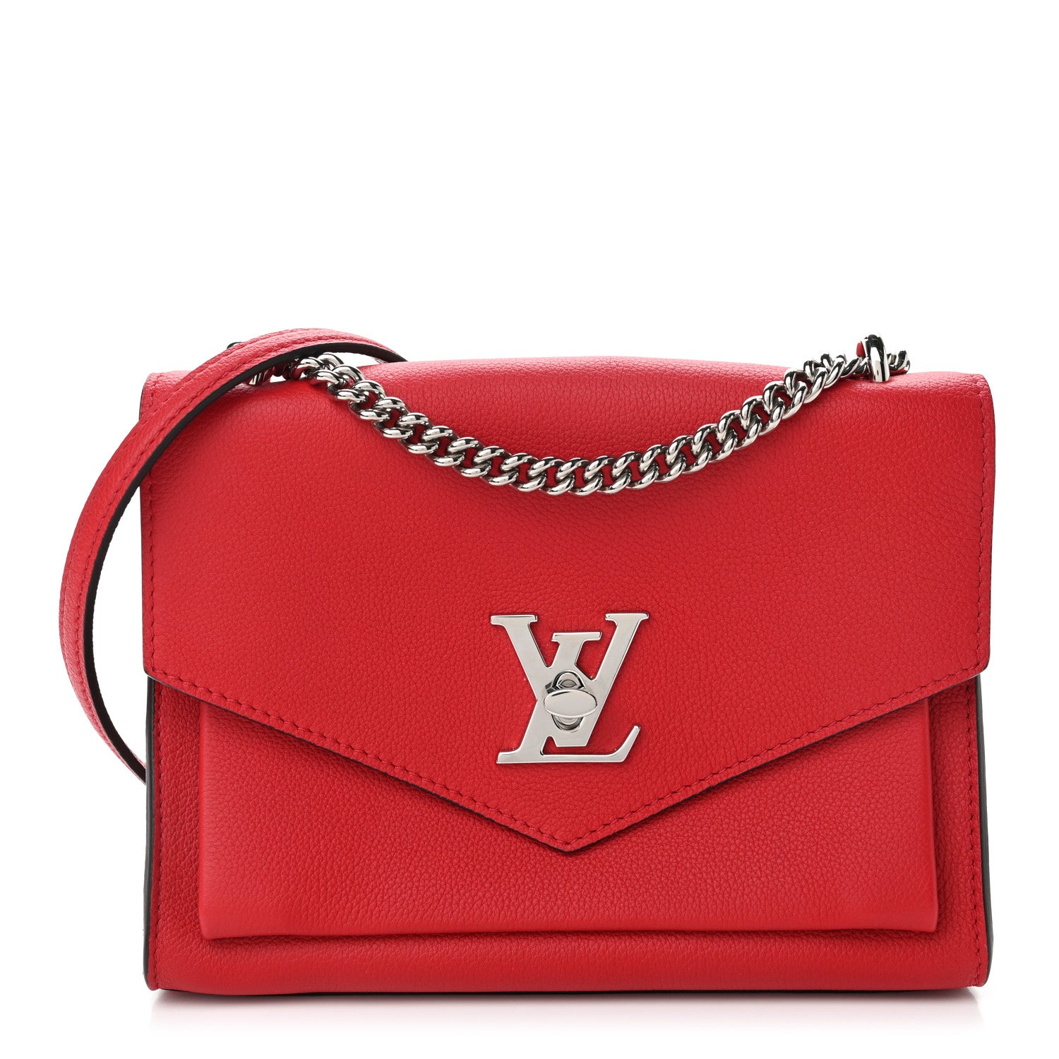 Louis Vuitton Soft Calfskin Mylockme Chain Bag BB Rubis 1 of 10