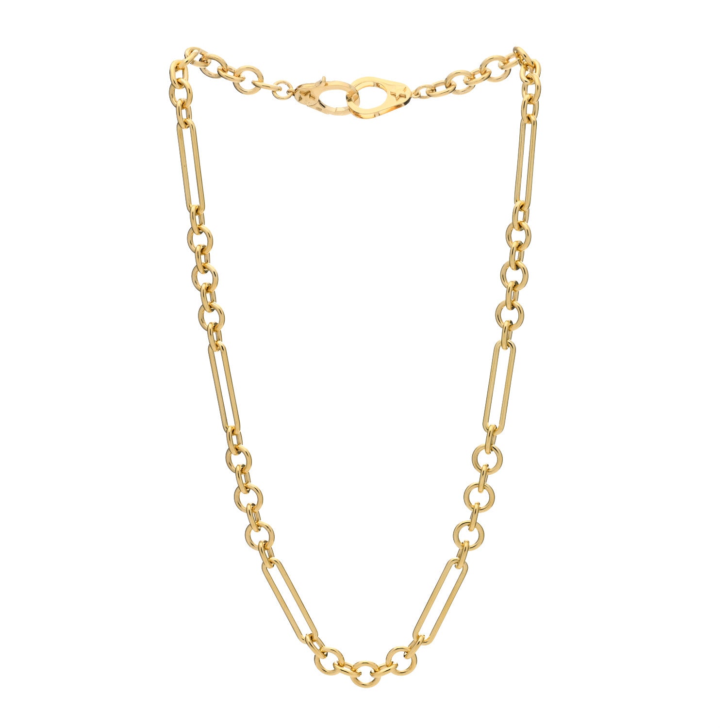 Foundrae 18K Yellow Gold Sister Hook Midsized Mixed Chain Necklace 19.5" 3 of 5