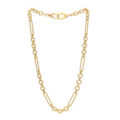 Foundrae 18K Yellow Gold Sister Hook Midsized Mixed Chain Necklace 19.5" 3 of 5