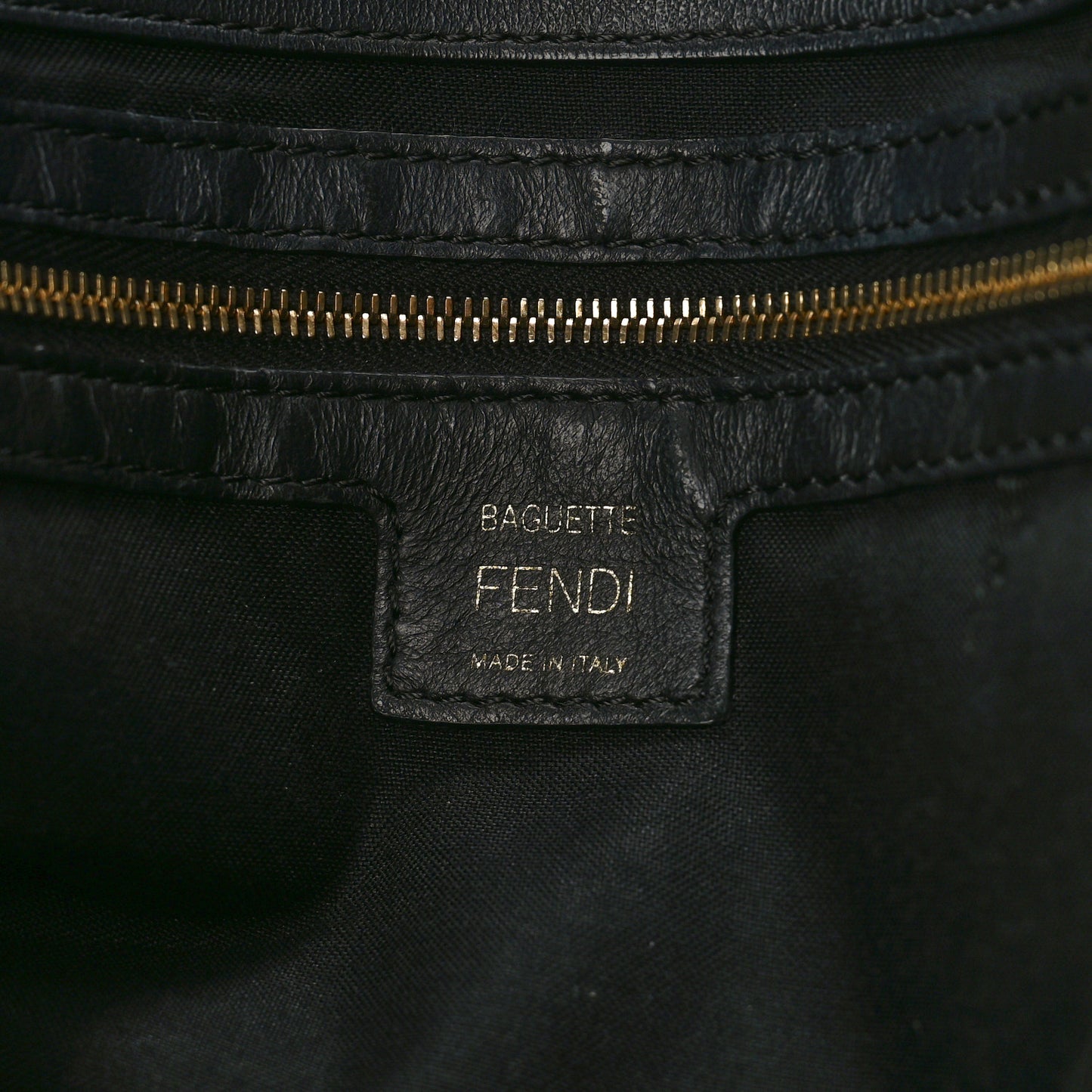 Nappa FF 1974 Embossed Large Baguette Black