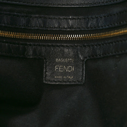 Fendi Nappa FF 1974 Embossed Large Baguette Black 6 of 9