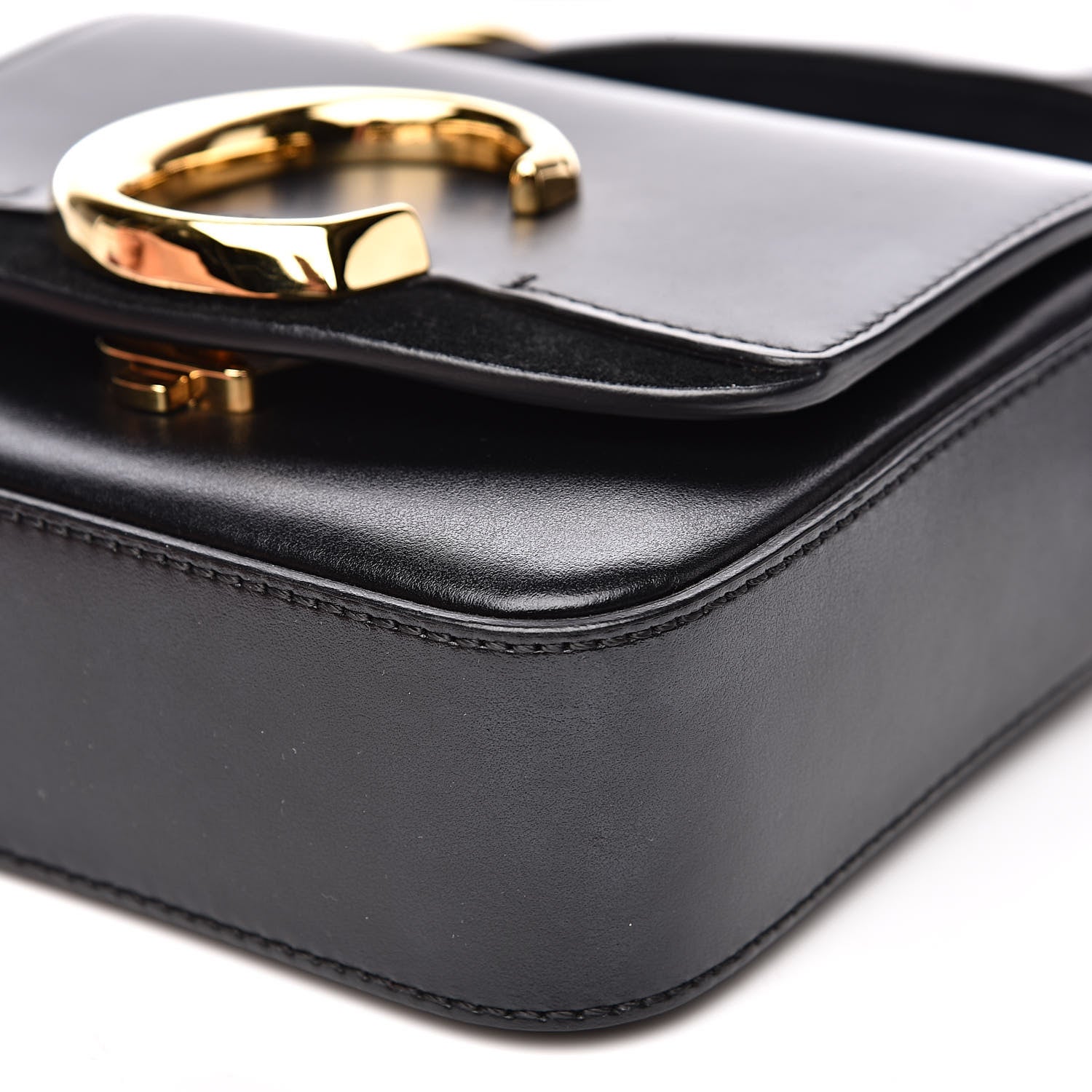 Chloe Shiny Calfskin Suede Mini C Double Carry Black 8 of 12
