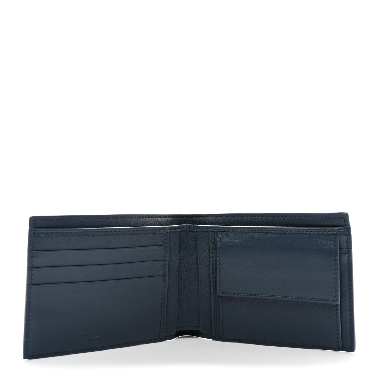 Nappa Intrecciato Bi-Fold Wallet Denim