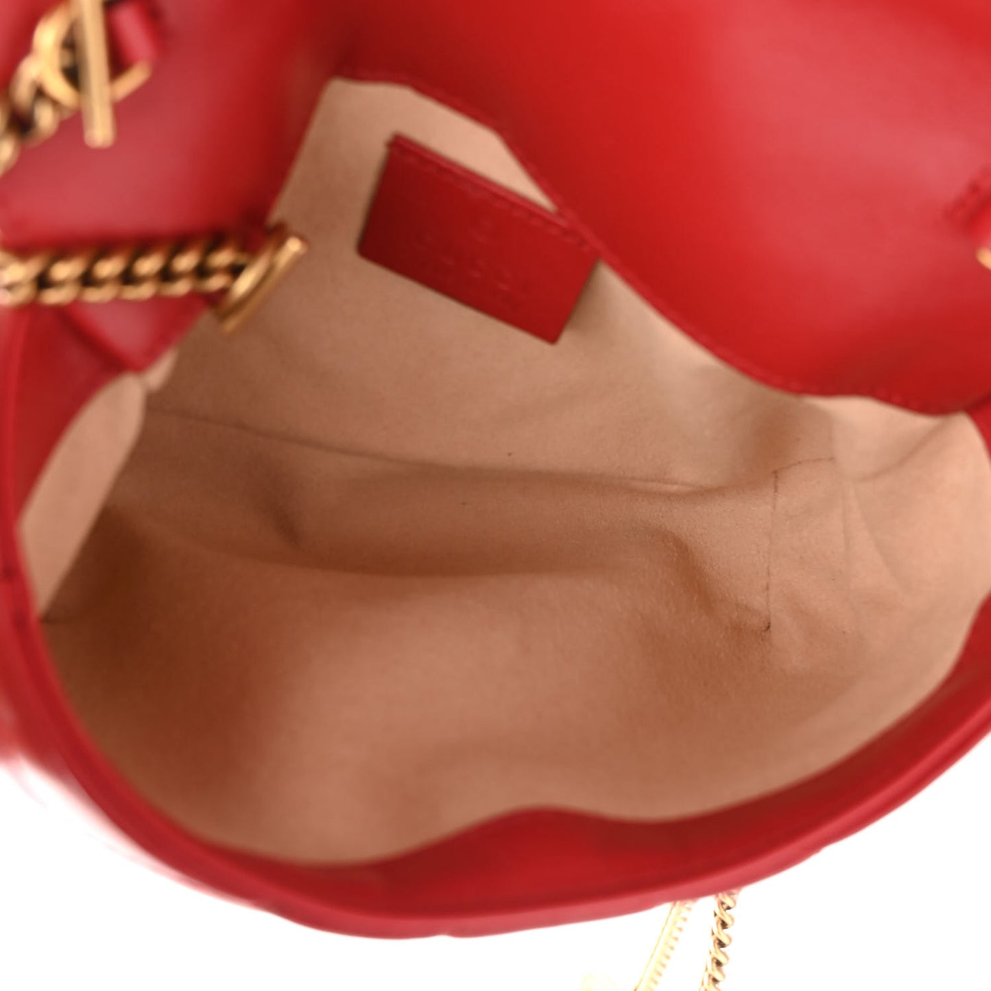 Calfskin Matelasse Super Mini GG Marmont Shoulder Bag Hibiscus Red