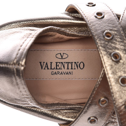 Valentino Garavani Metallic Nappa Love Latch Ballerina Flats 37.5 Skin 10 of 11