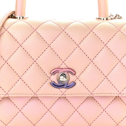 Chanel Iridescent Caviar Quilted Mini Coco Handle Flap Pink 8 of 11