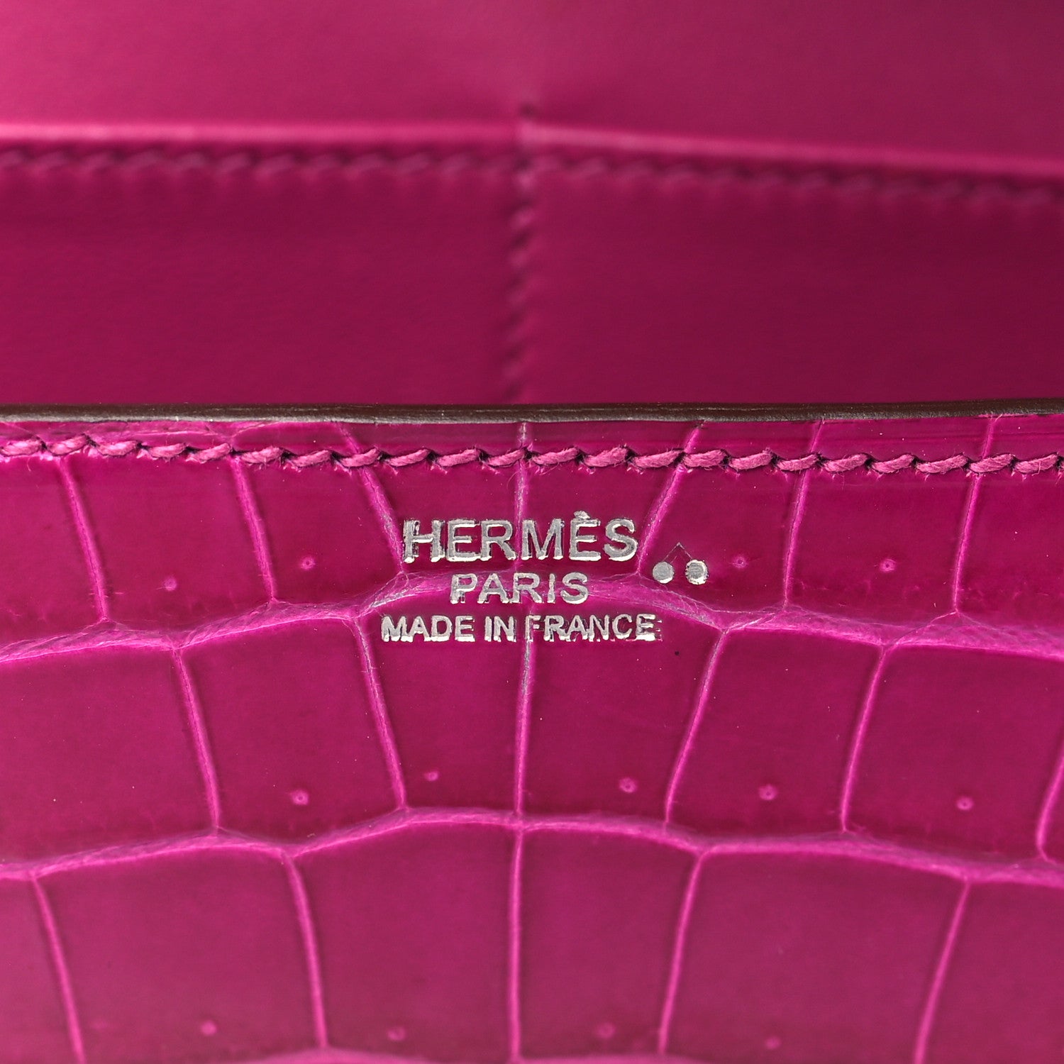 Hermes Shiny Niloticus Crocodile Egee Clutch Rose Scheherazade 6 of 8