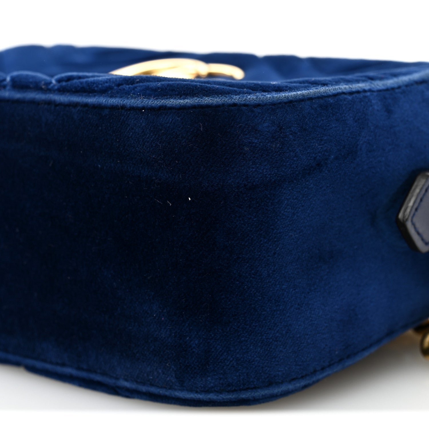 Gucci Velvet Matelasse Small GG Marmont Chain Shoulder Bag Cobalt 11 of 11