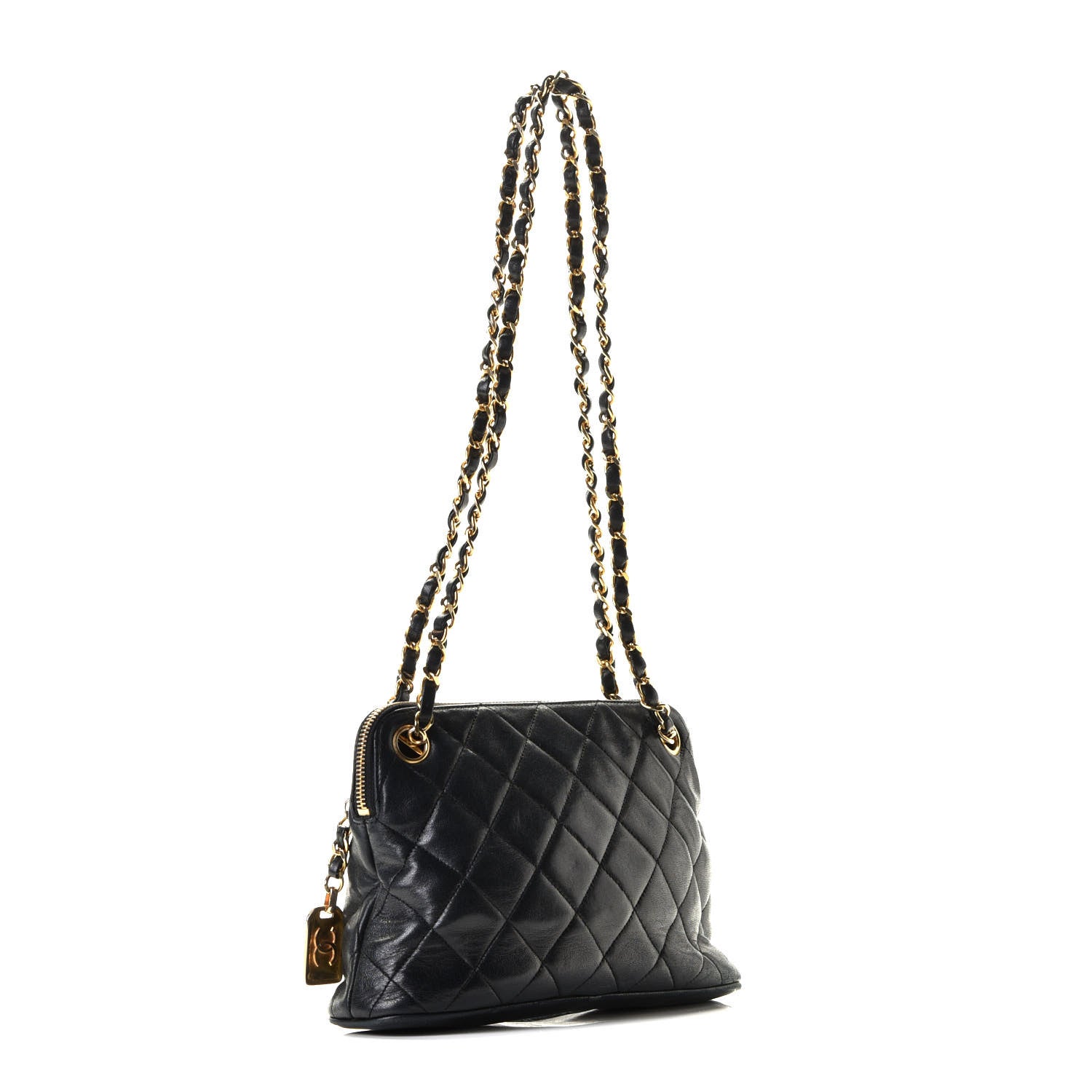 Chanel Lambskin Quilted Shoulder Bag Navy Blue 3 of 10