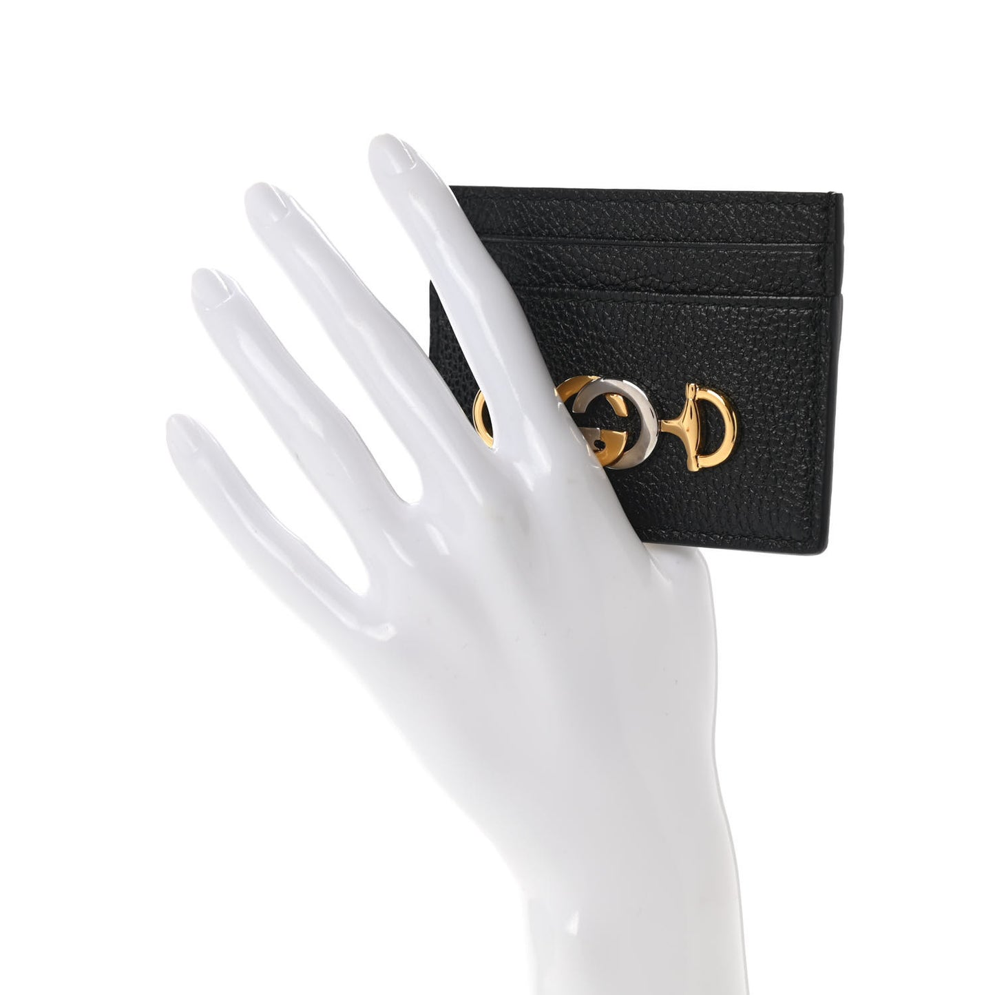 Grainy Calfskin Zumi Card Holder Black