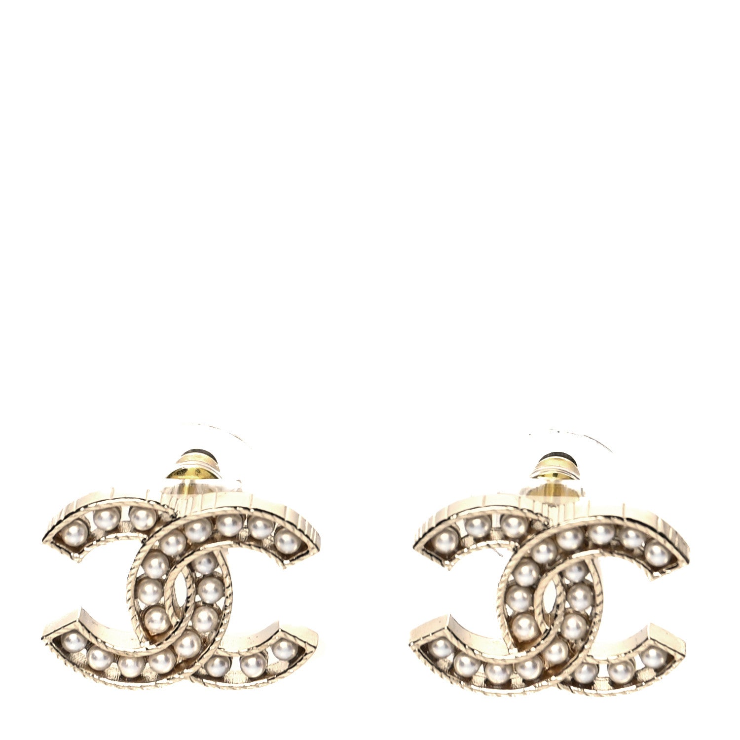 Chanel Pearl CC Earrings Gold 1 of 4