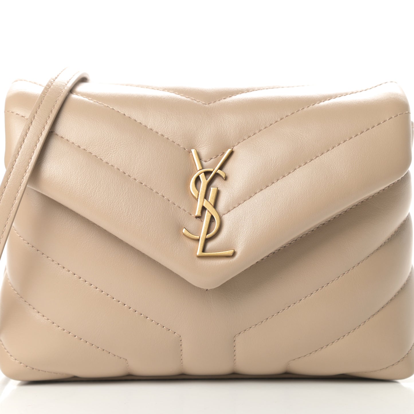 Calfskin Y Quilted Monogram Toy Loulou Crossbody Bag Dark Beige