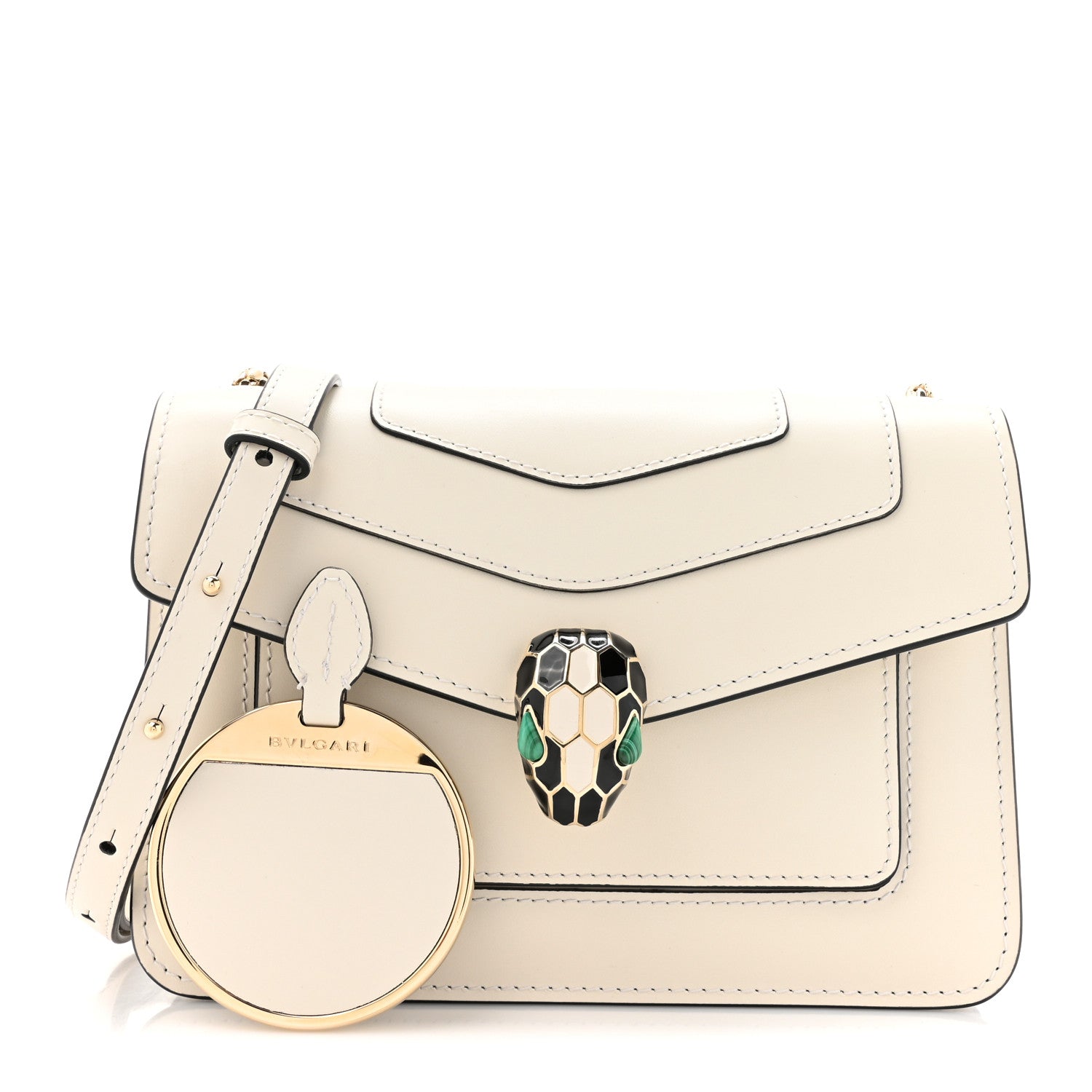 Bulgari Calfskin Serpenti Forever Small Crossbody Bag White Agate 3 of 11