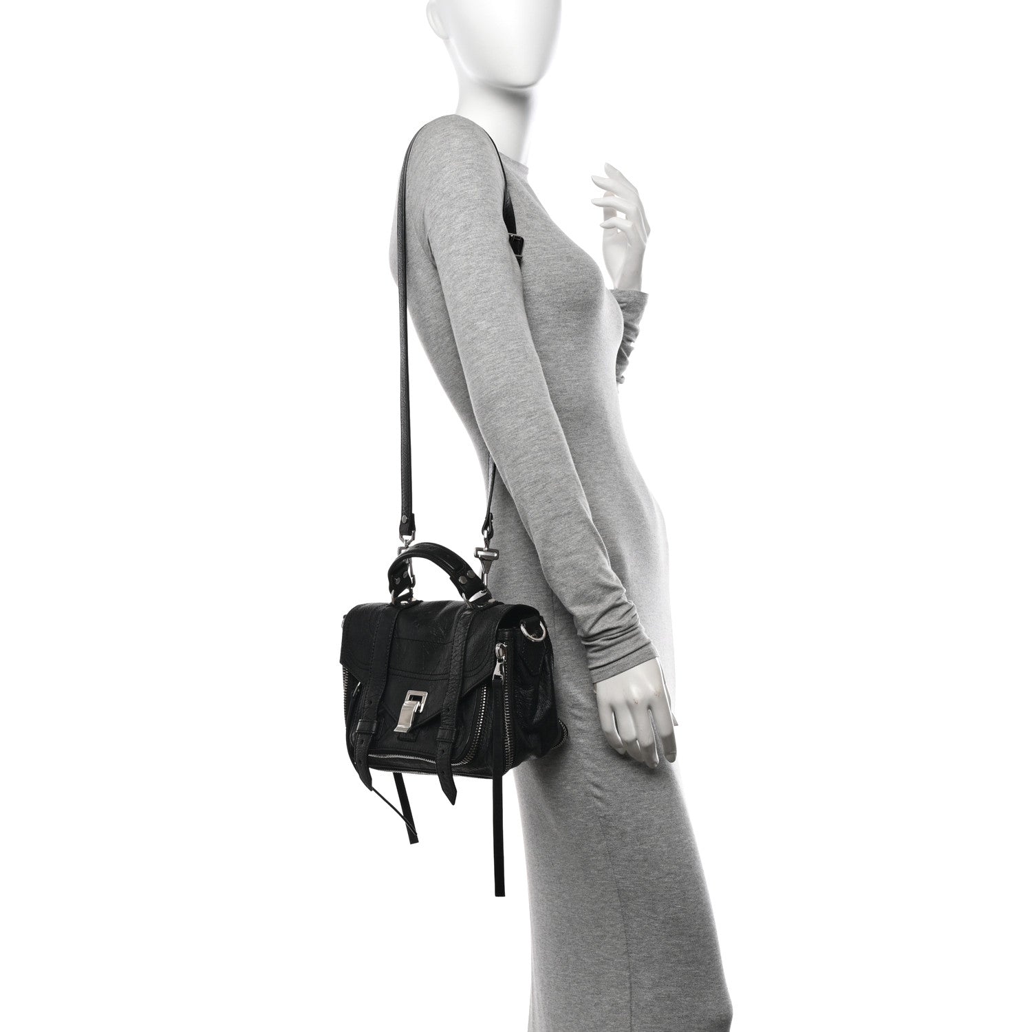 Proenza Schouler Lambskin Tiny PS1 Satchel Black 2 of 9