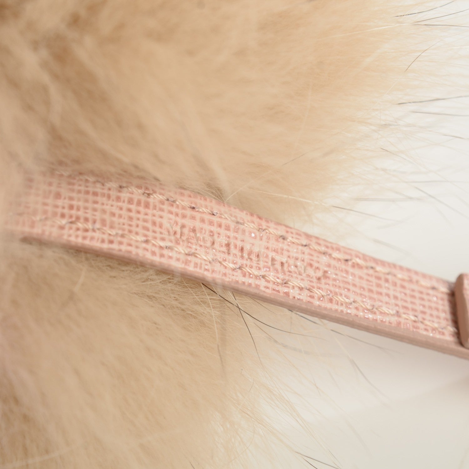 Fendi Fox Fur Vitello Elite Bi-Color Pom Pom Bag Charm Rosa Cammello Cipria 6 of 7