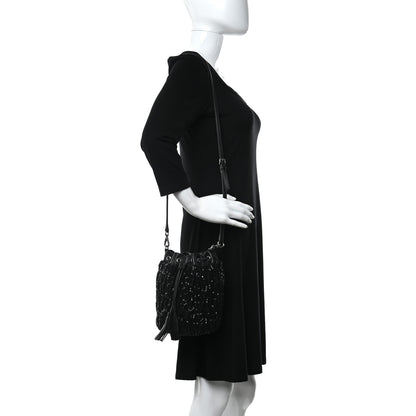 Miu Miu Paillettes Mate Bucket Bag Black 2 of 11