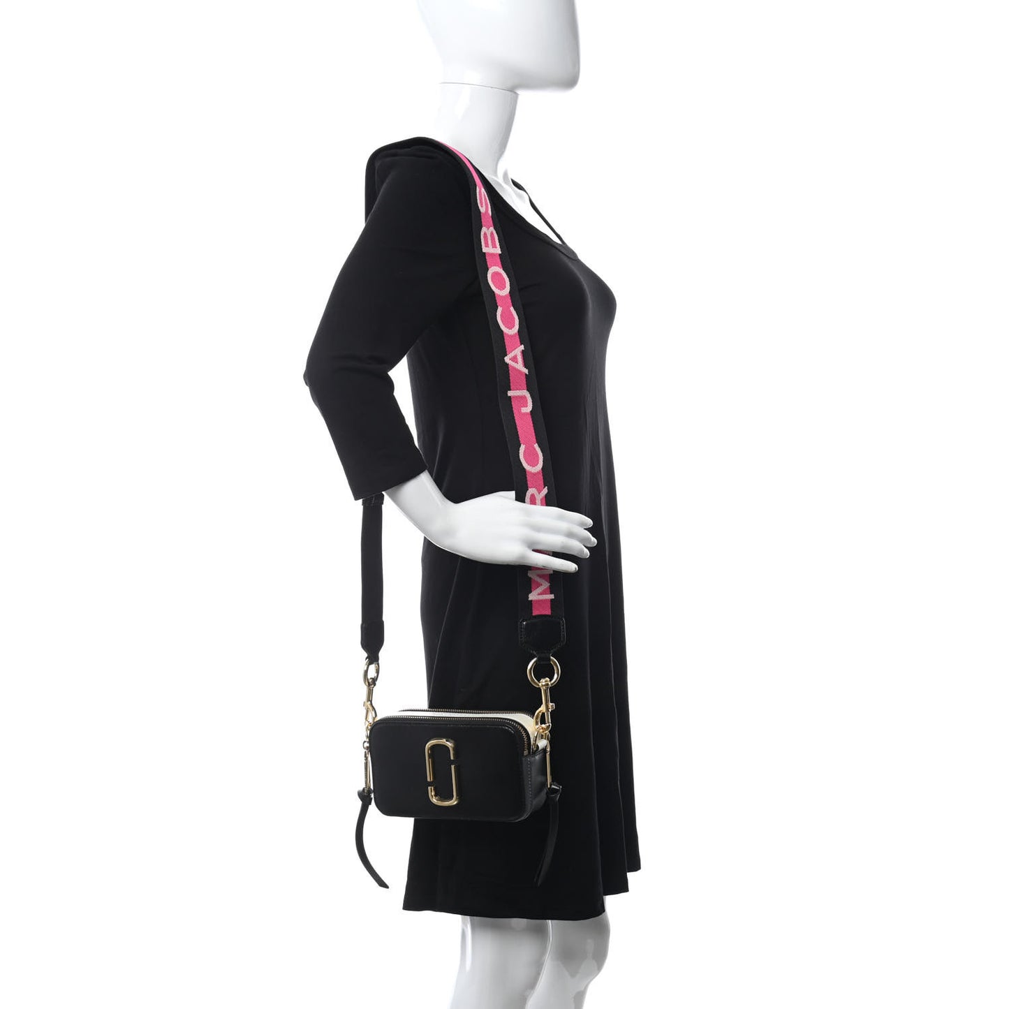 Saffiano Snapshot Camera Bag Black Grey