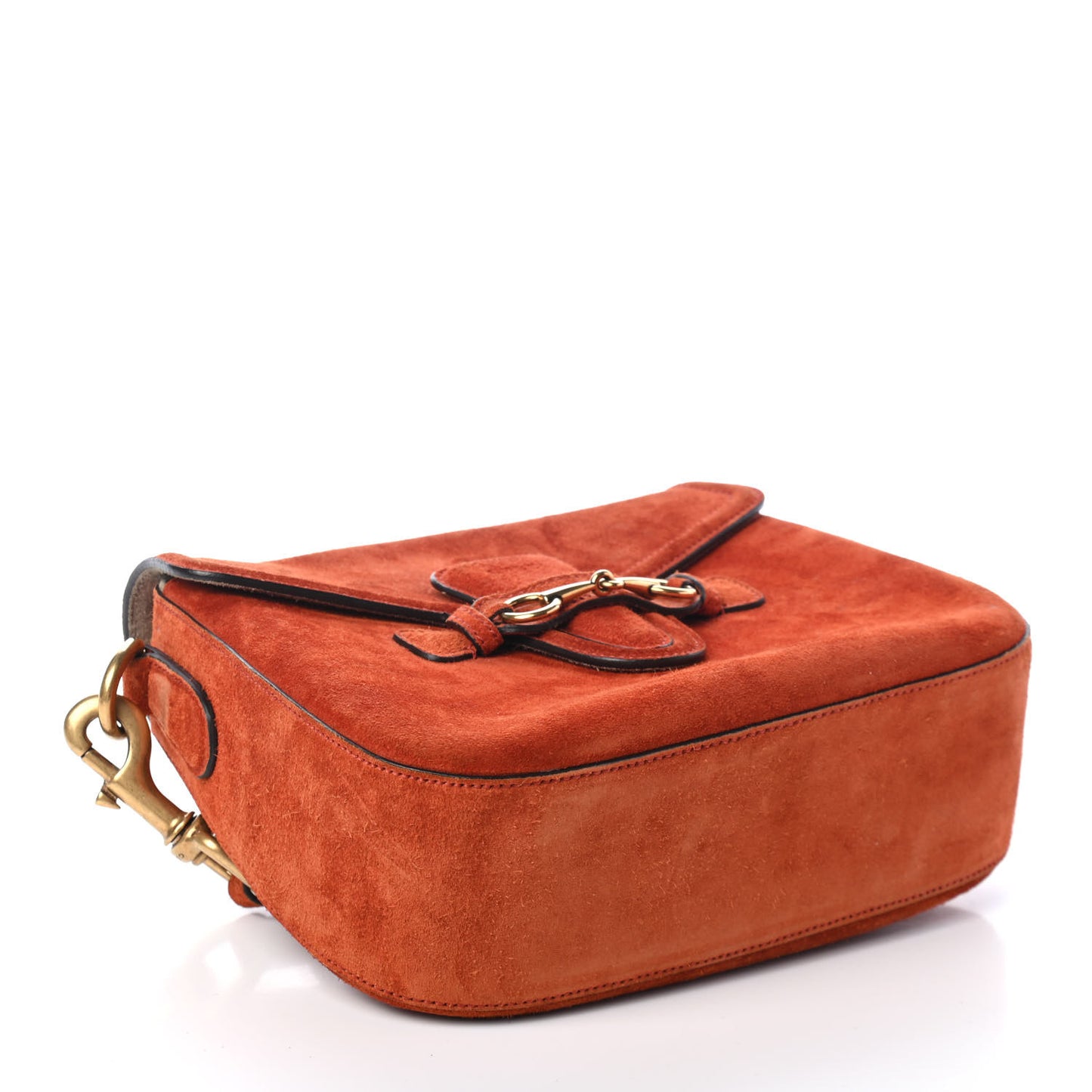 Suede Medium Lady Web Shoulder Bag Orange